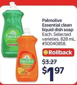 Walmart Palmolive Essential clean liquid dish soap offer