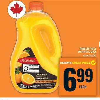 Food Basics Irresistible orange juice offer