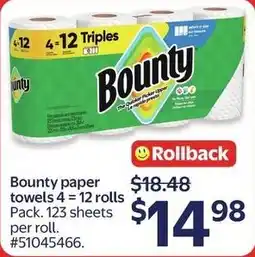 Walmart Bounty paper towels offer
