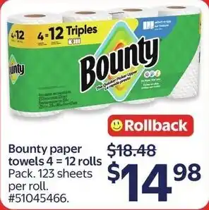 Walmart Bounty paper towels offer