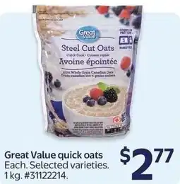 Walmart Great Value quick oats offer