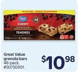 Walmart Great Value granola bars offer