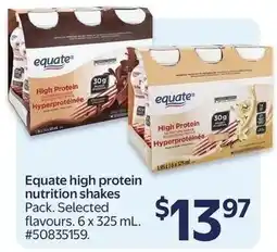 Walmart Equate high protein nutrition shakes offer