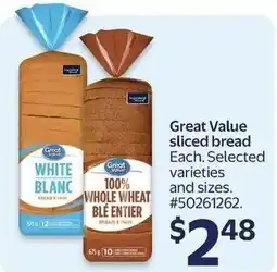 Walmart Great Value sliced bread offer