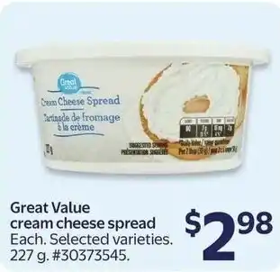 Walmart Great Value cream cheese spread offer