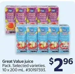 Walmart Great Value Juice offer