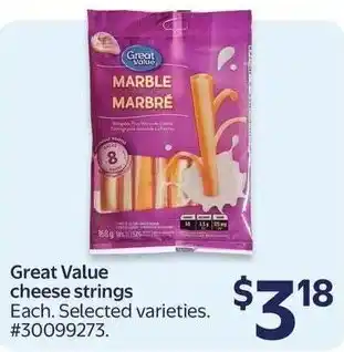 Walmart Great Value cheese strings offer