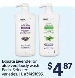 Walmart Equate lavender or aloe vera body wash offer