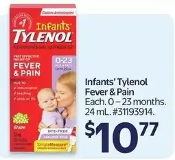 Walmart Infants' Tylenol Fever & Pain offer