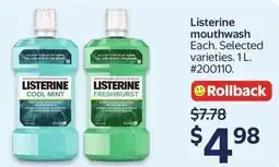 Walmart Listerine Mouthwash offer