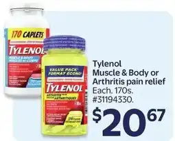 Walmart Tylenol Muscle & Body or Arthritis pain relief offer