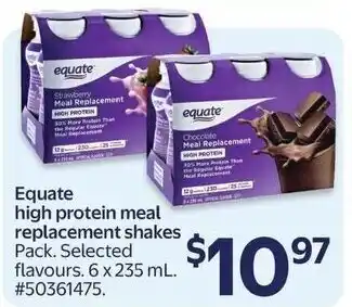 Walmart Equate high protein meal replacement shakes offer