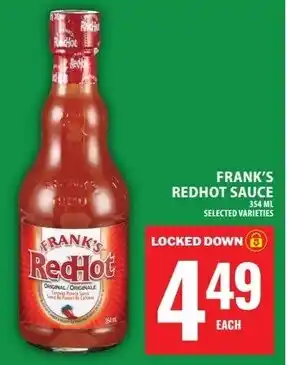 Food Basics Frank's redhot sauce offer