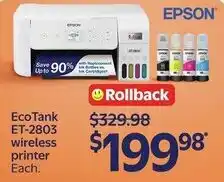 Walmart Epson EcoTank ET-2803 wireless printer offer