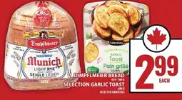 Food Basics Dimpflmeier bread selection garlic toast offer