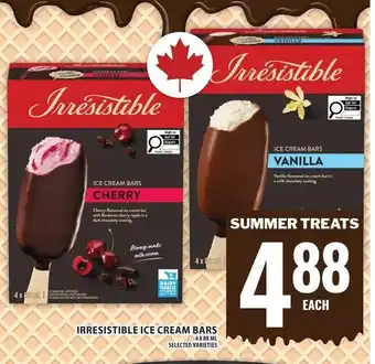 Food Basics Irresistible ice cream bars offer