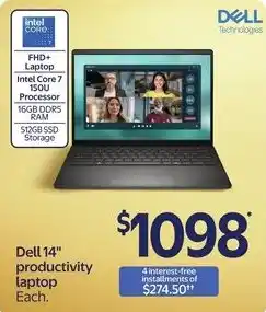 Walmart Dell 14" productivity laptop offer