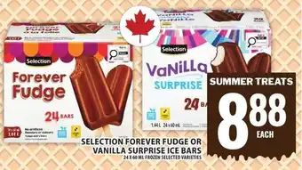 Food Basics Selection forever fudge or vanilla surprise ice bars offer
