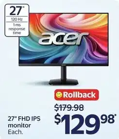 Walmart Acer 27" FHD IPS monitor offer
