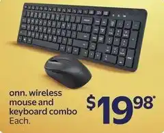 Walmart Onn. wireless mouse and keyboard combo offer