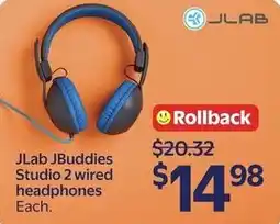 Walmart JLab JBuddies Studio 2 wired headphones offer