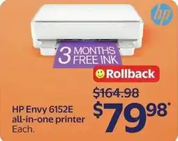 Walmart HP Envy 6152E all-in-one printer offer