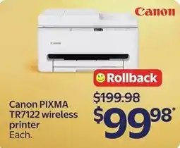 Walmart Canon PIXMA TR7122 wireless printer offer