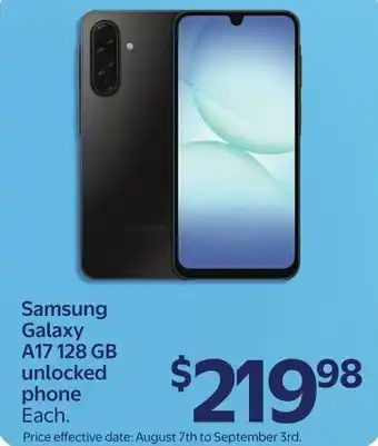 Walmart Samsung Galaxy A17 128GB offer
