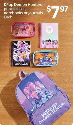 Walmart KPop Demon Hunters pencil cases, notebooks or journals offer