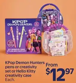 Walmart KPop Demon Hunters pens or creativity set or Hello Kitty creativity case offer