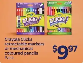 Walmart Crayola Clicks retractable markers or mechanical coloured pencils offer