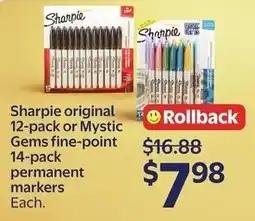 Walmart Sharpie original or Mystic Gems fine-point permanent markers offer