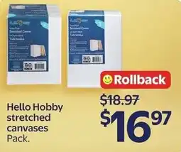 Walmart Hello Hobby stretched canvases offer