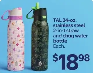 Walmart TAL stainless steel 2-in-1 straw and chug water bottle offer