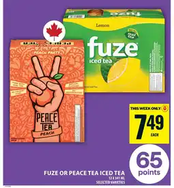 Food Basics Fuze or peace tea iced tea offer
