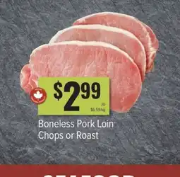 Produce Depot Boneless Pork Loin Chops or Roast offer