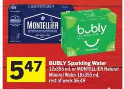 Foodland BUBLY Sparkling Water MONTELLIER Natural Mineral Water offer