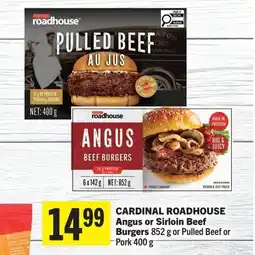 Foodland CARDINAL ROADHOUSE Angus or Sirloin Beef Burgers offer