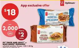 No Frills Pc thick and juicy or blue menu burgers offer