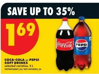 No Frills Coca-cola or pepsi soft drinks offer