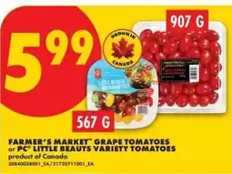 No Frills Farmer's market grape tomatoes or pc little beauts variety tomatoes offer