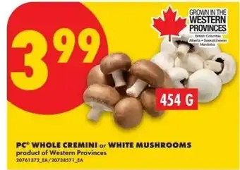 No Frills Pc whole cremini or white mushrooms offer
