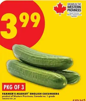 No Frills Farmer's market english cucumbers offer