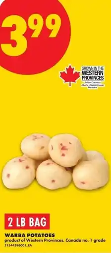 No Frills Warba potatoes offer