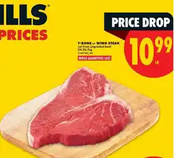 No Frills T-bone or wing steak offer