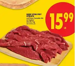 No Frills Beef stir fry strips offer
