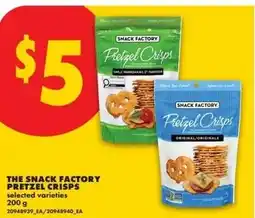 No Frills The snack factory pretzel crisps offer