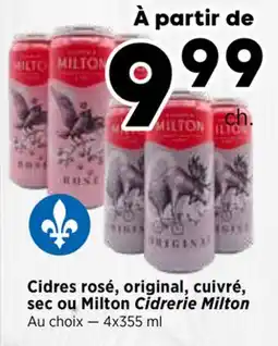 Val-Mont Cidres rosé, original, cuivrè, sec ou Milton Ciderie Milton offer