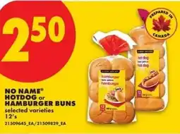 No Frills Hotdog or hamburger buns offer