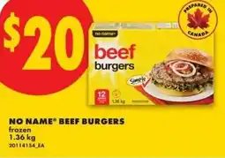 No Frills Beef burgers offer